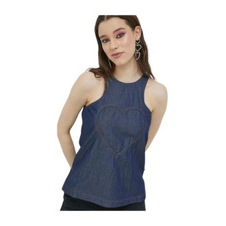 Love Moschino Donna, Top, Blu, M, new