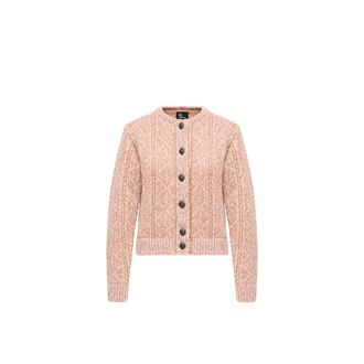 Moncler Moncler Argyle Jacquard Alpaca & Wool Blend Cardigan, Women, White, Size: M