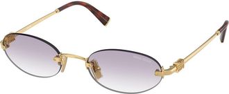 Miu Miu Womens Sunglasses Purple Gradient/Gold Metal - One Size
