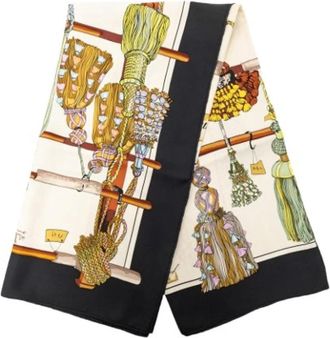 Herm&egrave;s Pre-owned Passementerie Zijden Sjaal - Dames - Vintage Accessoires - Veelkleurig - ONE Size - Vintage