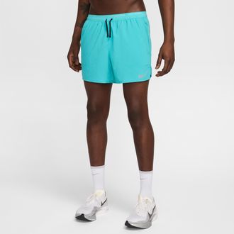Nike Mens Stride Dri-FIT 5 Brief-Lined Running Shorts in Green | DM4755-345