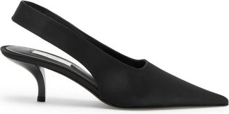 Toteme 75 Satin Slingback Pumps - Black