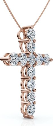 Pompeii3 4Ct TW Diamond Cross Pendant 14k Gold Womens 18 Necklace Lab Grown