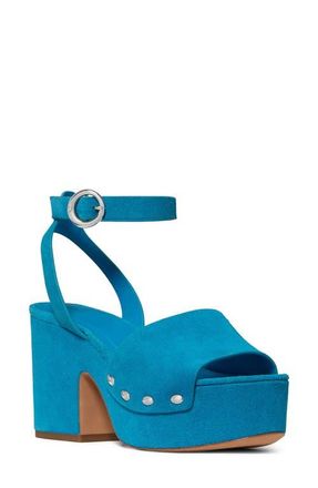 Kate Spade New York halo ankle strap platform sandal in Catamaran Blue at Nordstrom, Size 7.5