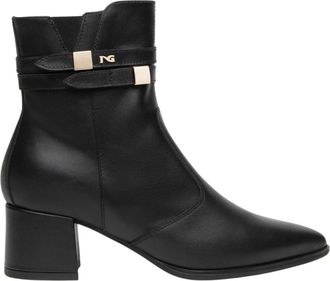 Nero Giardini Leren Enkelboot - Dames - Schoenen - Zwart - Maat: 38 EU Leer