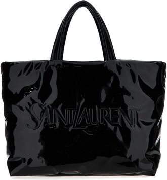Saint Laurent Black logo-debossed tote bag