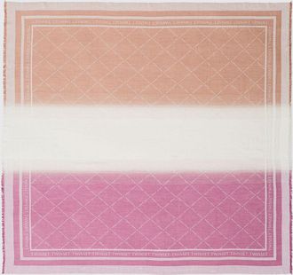 Twinset Sciarpa Twinset in viscosa a righe con logo jacquard