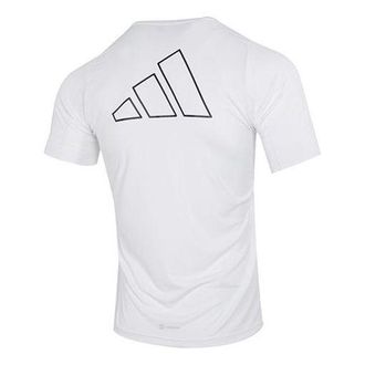 adidas Rn Icn 3B T Athleisure Casual Sports Large Logo Round Neck Short Sleeve White HC0407