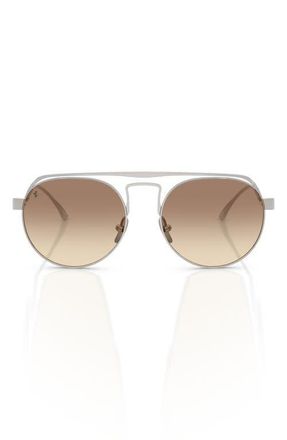 Ferrari 55mm Oval Sunglasses in Brushed Grey /Dark Brown at Nordstrom