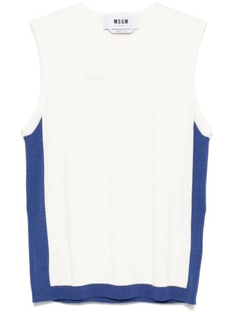 Msgm ribbed-knit tank top - Neutrals