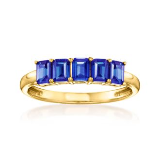 RS Pure by Ross-Simons Lab-Grown Sapphire Ring in 18kt Gold Vermeil