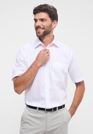 Eterna Kurzarmhemd ETERNA COMFORT FIT, Herren, Gr. 52, Normalgr&ouml;ssen, weiss (wei&szlig;), Popeline, 100% Baumwolle, normal, Hemden Kurzarmhemd, NON IRON (b&uuml;gelfrei