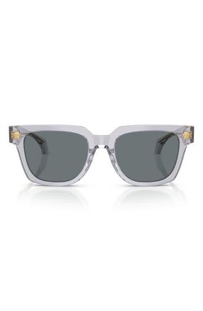 Versace 52mm Square Sunglasses in Transparent Grey /Dark Blue at Nordstrom
