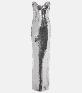 New Arrivals Azzura sequined corset gown