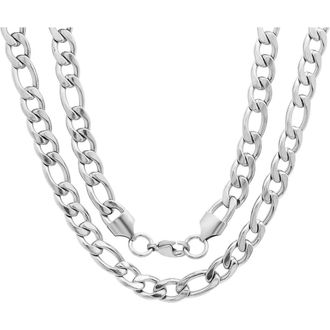 Steeltime Mens 18k Gold Plated Chain Necklace in Silver at Nordstrom Rack