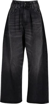 R13 Vaqueros con cintura plisada - Jeans - Mujer - Negro - W26