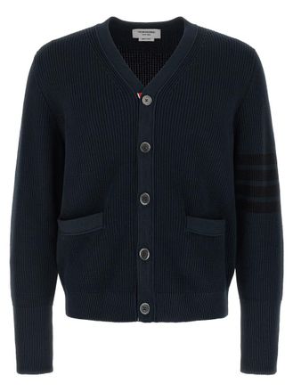 Thom Browne Blue Garment Dye Cardigan