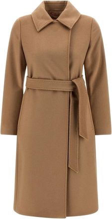 Max Mara Jassen, Dames, Bruin, S, Wol, Bcollag Coat