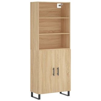 Berkfield Home Highboard Sonoma Oak 69.5x34x180 cm Engineered Wood in Brown