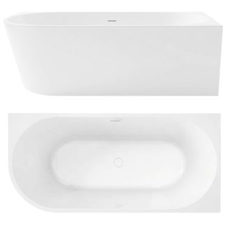 Rea Ba&ntilde;era De Esquina Rea Bellanto 160 White Prawa With Brushed Copper Plug Cap