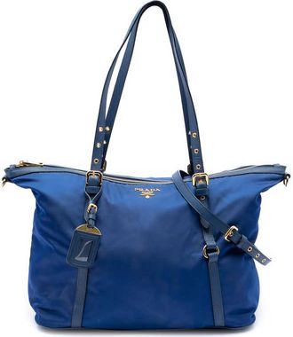 Prada Pre-owned Prada Saffiano Trimmed Tessuto Satchel Ladies BIJB04PXEA4CPG6A