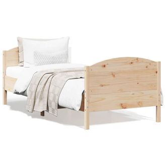 Berkfield Home Bed Frame without Mattress 75x190 cm Small Single Solid Wood Pine in Brown