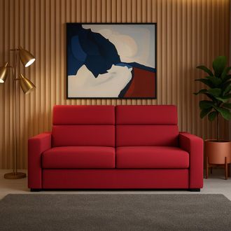 Dmora Dmora - Sof&aacute; Fijo 2 Plazas Letino, Sof&aacute; Lineal Para Sal&oacute;n, Acolchado, Desenfundable, Calidad 100% Made In Italy, 200x95 H100 Cm, Rojo