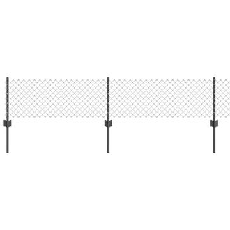 Berkfield Home Chain Link Fence with 10 U Posts Grey 0.4x10 m Steel