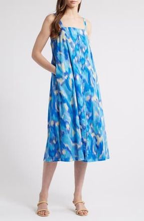 Du Paradis Blue Star Cotton A-Line Midi Dress in Blue Ocean at Nordstrom Rack, Size X-Small