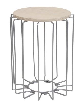 Sunnydaze Woodgrain-Look Wire End Table