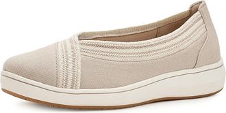 Clarks Breezesky Air Womens Dress Flat Shoes Sand Textile : 8.5 B - Medium