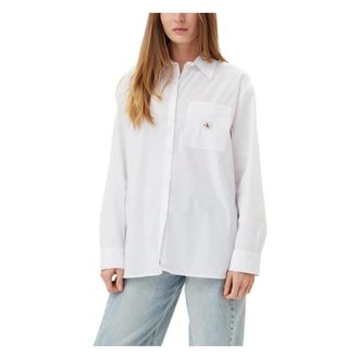 Calvin Klein Jeans Shirts, female, White, Size: XS Poplin Relaxed Shirt Lv047C143G