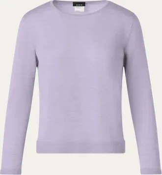 Akris Cashmere-Silk Fine Gauge Knit Sweater
