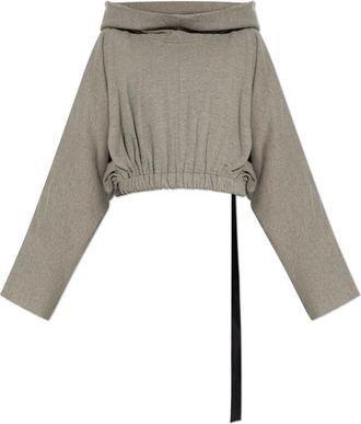 Rick Owens Korte hoodie - Dames - Hoodies - Grijs - ONE Size - Katoen - Hoodies & sweatvesten