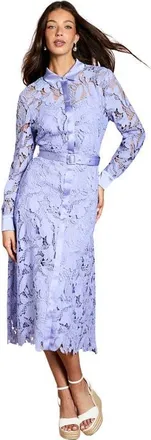 Coast Lace Shirt Long Sleeve Dress in Cornflower at Nordstrom, Size 10