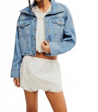 Free People Side To Side Denim Jacket In Blue