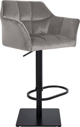 Clp Clp - Taburete De Bar Damaso Funda De Terciopelo Gris Negro