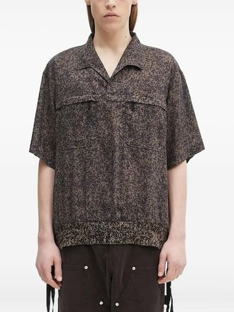 Undercover Katoenen overhemd met zak en spikkels - Bruin