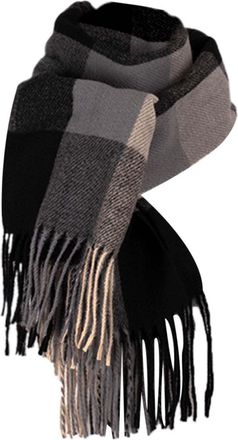 Generic Women Scarfs Winter Warm Soft Tartan Scarves Long Check Tassel Shawl And Wraps Large Thick Stole Blanket Scarf Gifts for Ladies