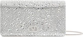 Valentino Garavani Clutch VLogo Signature con ricamo - Argento