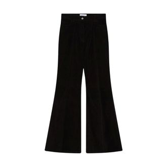 Ferragamo Broek met wijde pijpen en hoge taille van corduroy - Dames - Broeken - Blauw - Maat: 2XS Corduroy