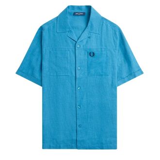 Fred Perry Heren Runaway Linnen Overhemd (Oceaan Blauw)
