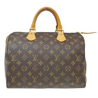Louis Vuitton Speedy Handbag Monogram Canvas Brown Canvas Handbag (Pre-Owned)