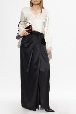 Max Mara Silk Camera Skirt, Womens, Black