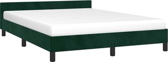 vidaXL Estructura Cama Sin Colch&oacute;n Terciopelo Verde Oscuro 140x190 Cm Vidaxl