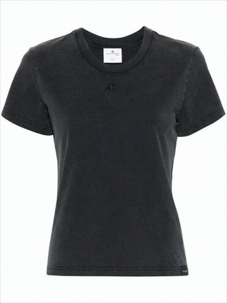 Courrèges Fitted Short-Sleeved T-Shirt With Subtle Embroidery