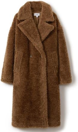 Reiss Darla Double Breasted Faux Fur Coat in Brown at Nordstrom, Size Large