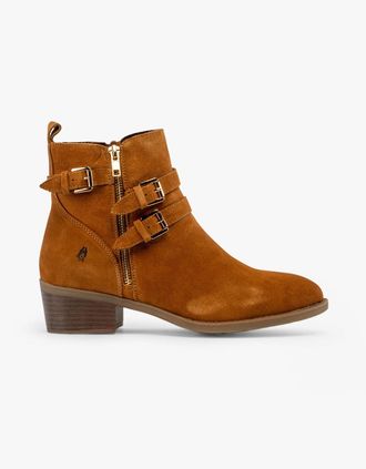 Hush Puppies Womens Hush Puppies JENNA Womens Leather Ankle Boots Tan - Brown - Size: 4