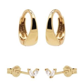 KARMA Jewelry gold plated oorbellen Fay - set van 2