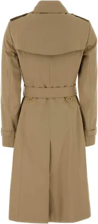 Burberry Womens Beige Twill Trench Coat Honey Cotton
